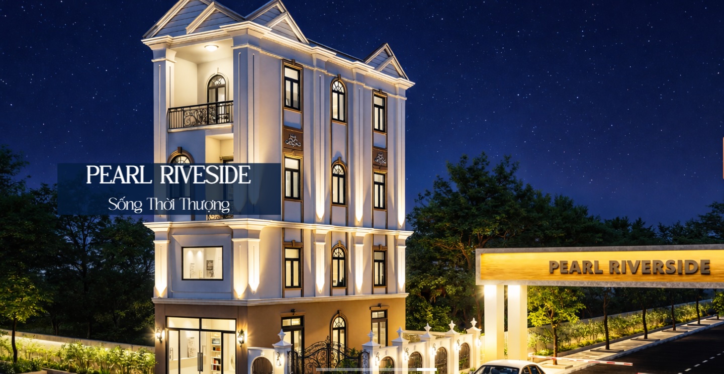 Phối cảnh tổng quan dãy nhà phố Pearl Riverside Quận 8 phong cách Tân cổ điển