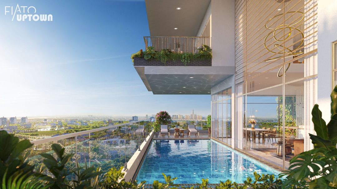 Hồ bơi vô cực tầng cao phong cách resort cho cư dân thuê ở