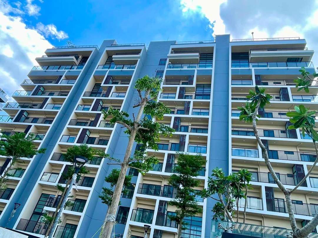 Mặt tiền tháp căn hộ Fiato Uptown Thủ Đức đón ánh sáng tự nhiên