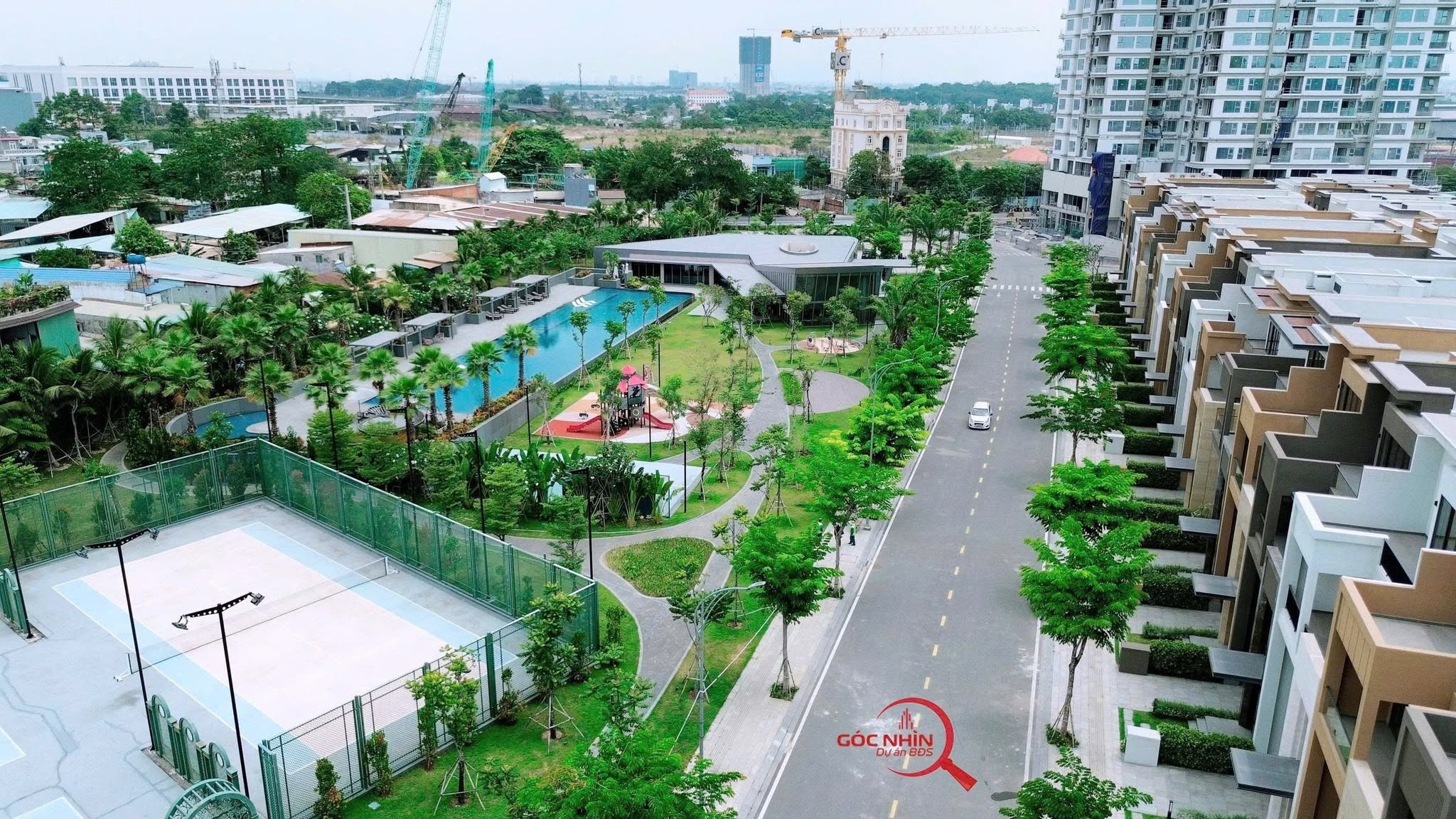 Flycam toàn cảnh biệt thự villa và sân thể thao The 9 Stellars