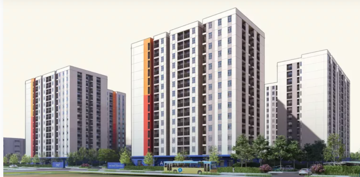 Phối cảnh quy mô khối chung cư nhà ở xã hội Thành Thành Công