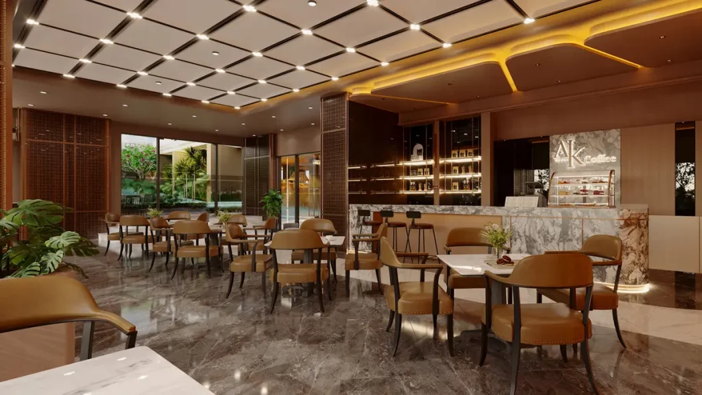 Khu cà phê và tiếp đón cư dân nội khu A&K Tower