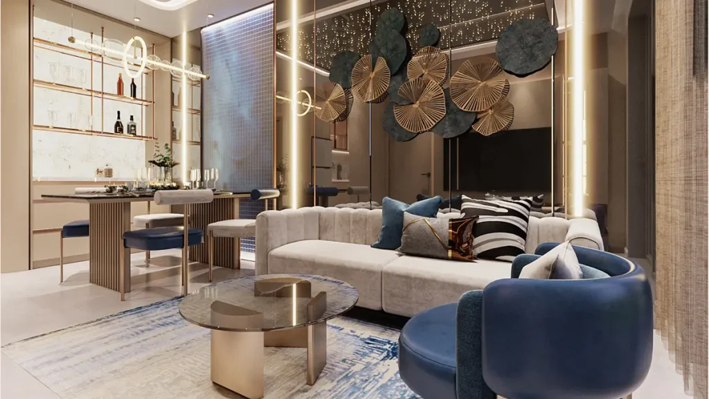 Phòng khách căn hộ mẫu A&K Tower thiết kế sang trọng đón ánh sáng