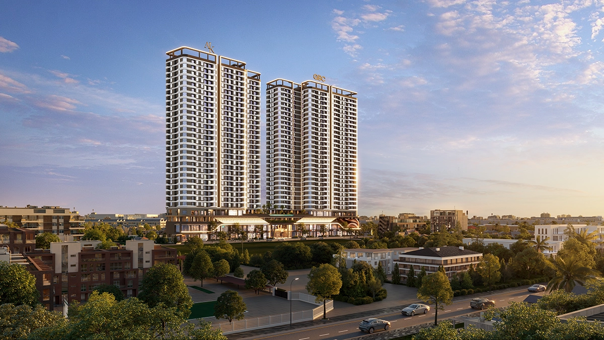 Phối cảnh toàn cảnh 2 tháp căn hộ A&K Tower Thuận An Bình Dương