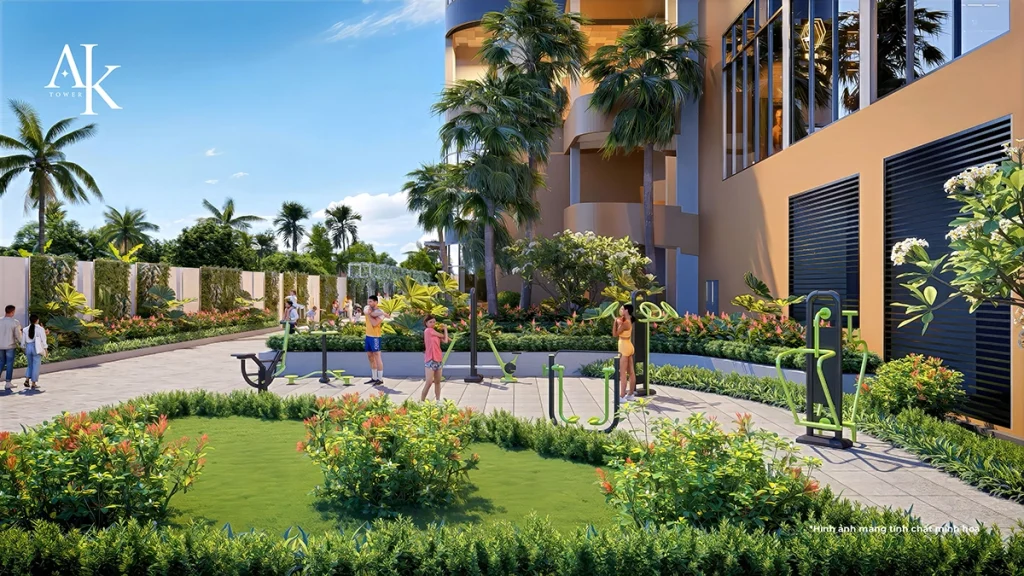 Phòng tập Gym và Yoga view cảnh quan xanh A&K Tower