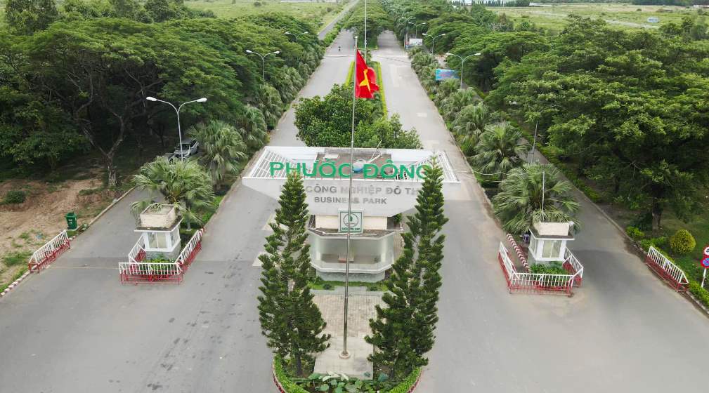 Aerial panoramic view of Phuoc Dong Industrial Park Tay Ninh - major industrial hub in southern Vietnam